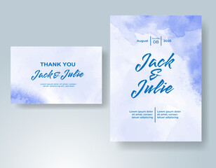 Wedding invitation with abstract watercolor background