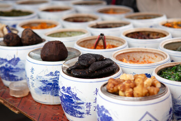 Old Beijing pickles in various jars