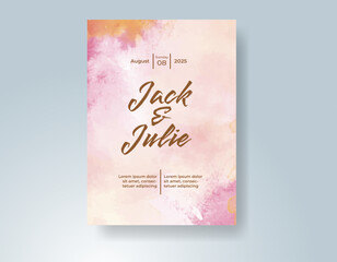 Wedding invitation with abstract watercolor background