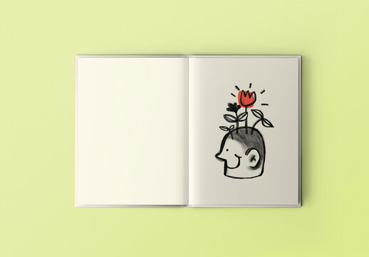 Flatlay Minimal Note book Mockup