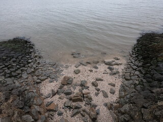 down on the beach