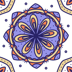  Colorful mandala design with line art