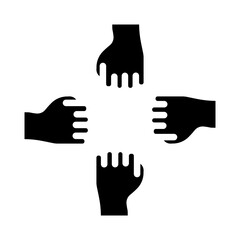 Joined Hands Vector Glyph Icon Design