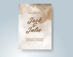 Wedding invitation with abstract watercolor background