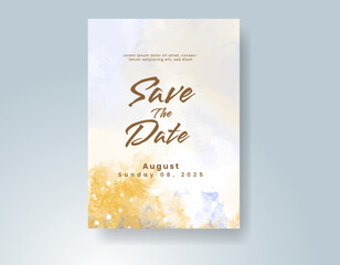 Wedding invitation with abstract watercolor background