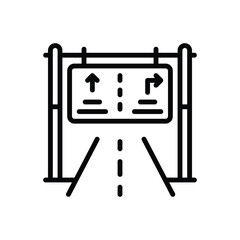 Black line icon for signpost