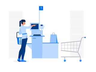 Self service in supermarket