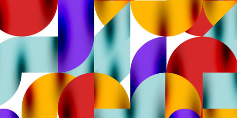 Tech minimal circular shapes geometric art. Vector modern circles