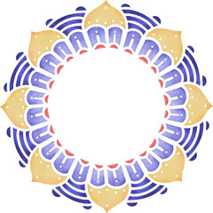 Watercolor mandala decorative frame element, place for text for invitations  greetings card