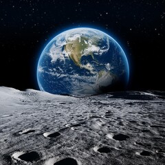 moon landscape, AI generated