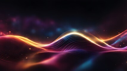 Obraz premium A colorful wave of light is projected onto a dark background