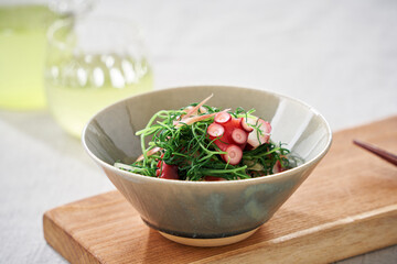 おかひじきとタコの酢の物