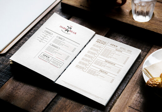 Paper Menu Mockup