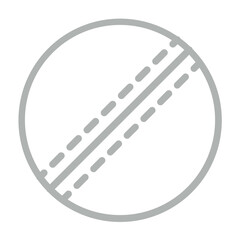 cricketball Vector Line Grey Icon Design