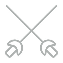 fencing Vector Line Grey Icon Design