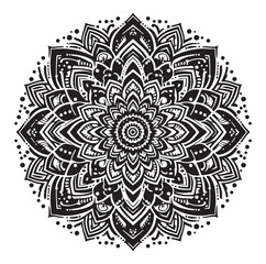 Fototapeta premium Elegant Black Mandala Vector Illustration on White Background 