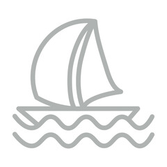 sailing Vector Line Grey Icon Design
