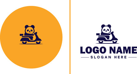 Delivery service icon Courier service Transport service Delivery company flat logo sign symbol editable vector