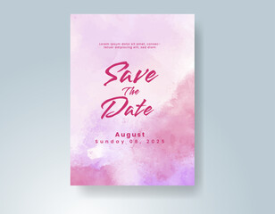 Wedding invitation with abstract watercolor background