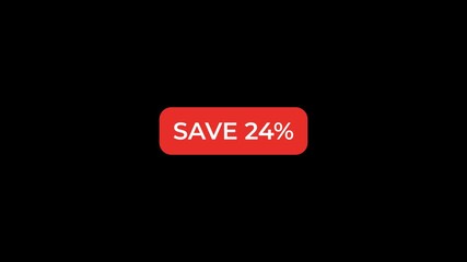 Save 24 Percent Red Button Animation 