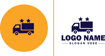 Delivery service icon Courier service Transport service Delivery company flat logo sign symbol editable vector