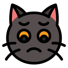 Vector Icon Tired, Cat, Animal, Expression, Cat Emoji