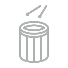 Military Drum Vector Line Grey Icon Design
