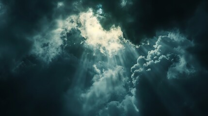 Dark Storm Clouds with a Ray of Light