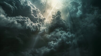 Dark Storm Clouds with a Ray of Light