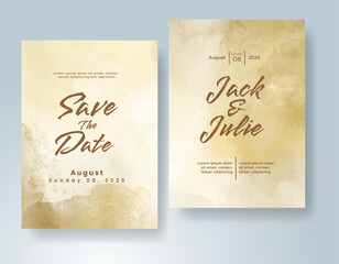 Wedding invitation with abstract watercolor background