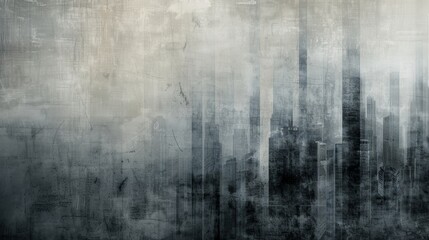 Obraz premium Abstract cityscape with a misty, ethereal atmosphere. A sense of mystery and urban decay.