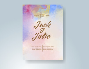 Wedding invitation with abstract watercolor background