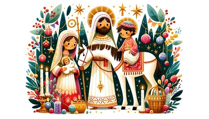 Fototapeta premium Navidad en el Pesebre: Magia y Tradición