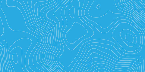 Topography white wave line contour map background design. light blue background and white line background. modern design Imitation geographical map vector illustration.