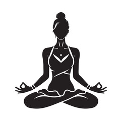 Obraz premium Female Yoga Logo Vector Illustration