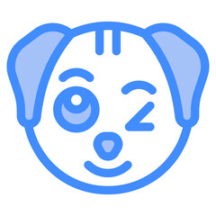 Vector Icon Crazy, Dog, Animal, Wildlife, Dog Emoji