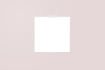 Square Mockup on The wall With Tape