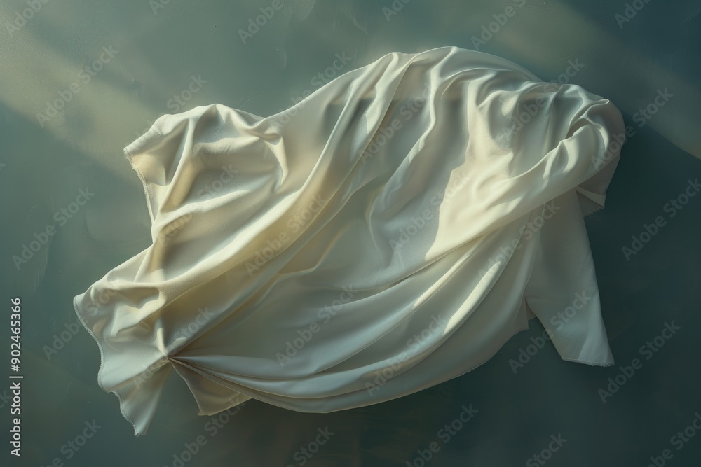 Poster a simple white cloth draped over a wall, great for adding a touch of elegance or minimalism to your 