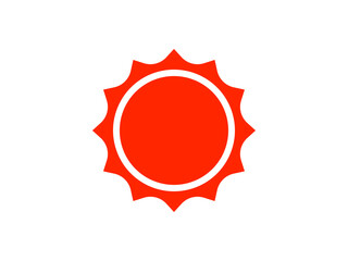 シンプル太陽アイコン：12凸B赤