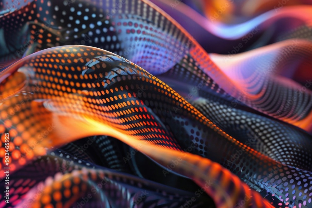 Poster A detailed view of a woven or knitted fabric texture, suitable for use in various design contexts