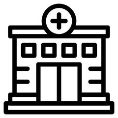 Vector Icon Clinic, Health, Hospital, Building, Medical