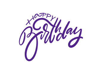 An Elegant and Cheerful Happy Birthday Typography Design Featuring a Beautiful Purple Color