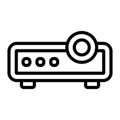 Projector Vector Line Icon Design