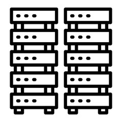 Data Center Vector Line Icon Design