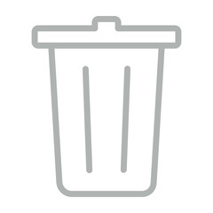 trash Vector Line Grey Icon Design