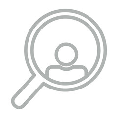 search user Vector Line Grey Icon Design