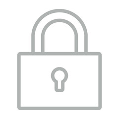 lock Vector Line Grey Icon Design