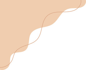 Neutral-colored abstract organic blob shape border. Flat design illustration.
