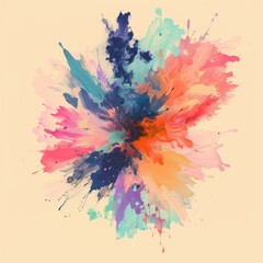 Pastel Paint Explosion. Abstract Texture Painting Art in Burst of Colors