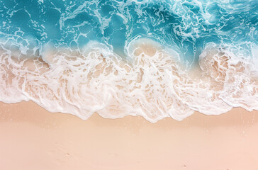 Beach background with sand and ocean waves